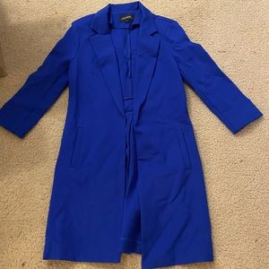 Blue stretch long blazer